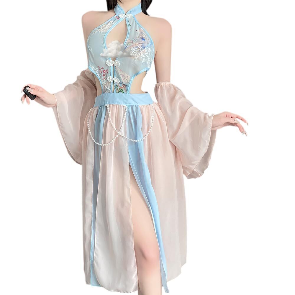 7083 sexy cheongsam dress lingerie Outfit Cosplay Costume Long Skirt exotic